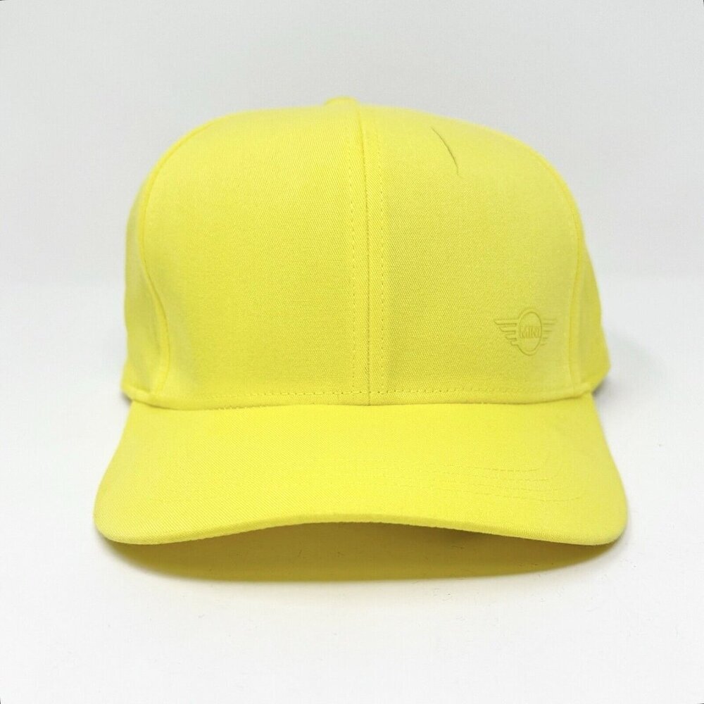NEW MINI Cooper Cap BMW Group Hat Signet Lemon Yellow Adjustable Unisex One Size